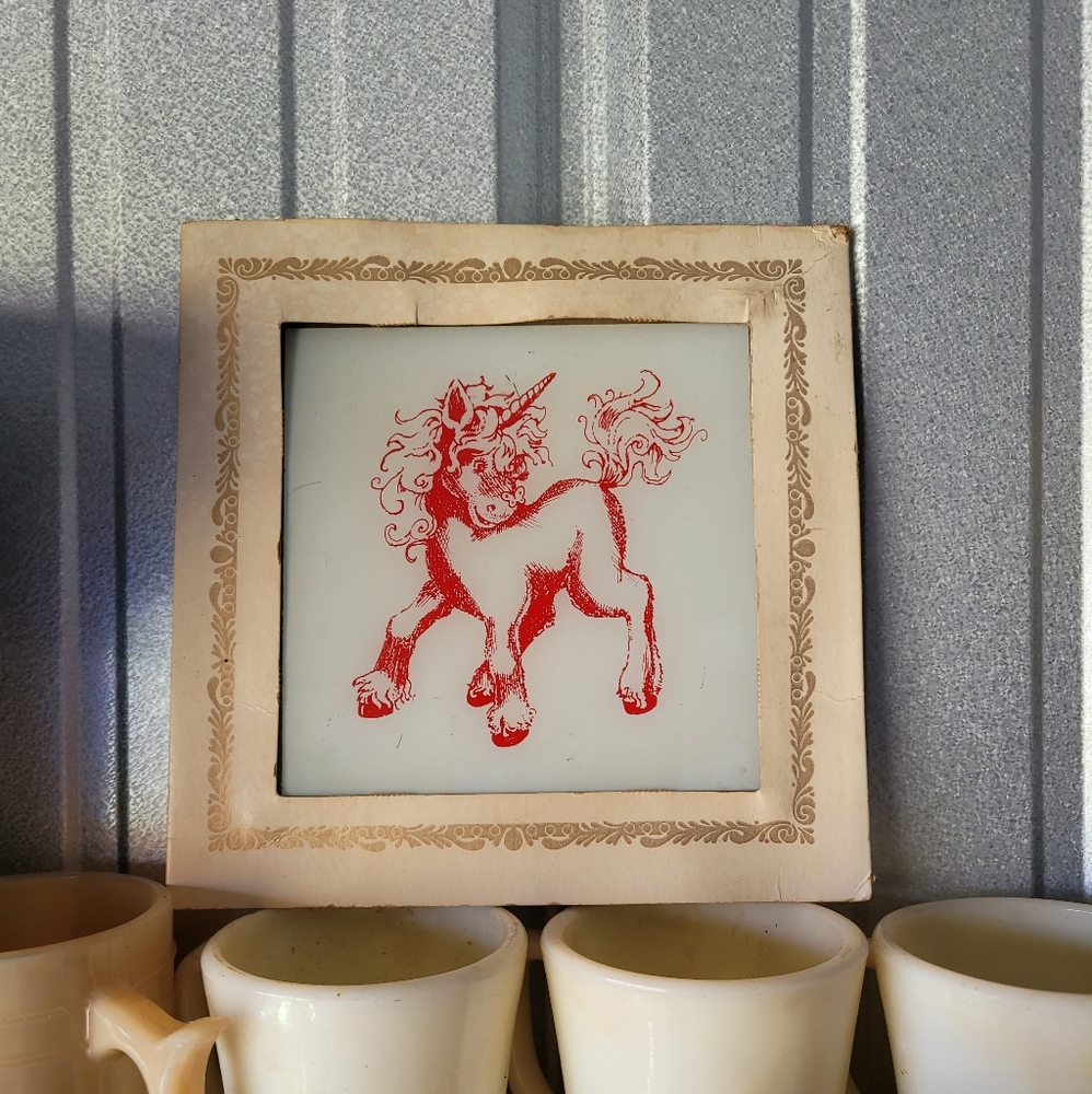 Vintage Unicorn Tile Wall Decor